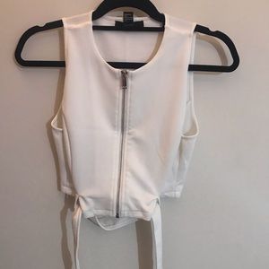 Dressy white crop top